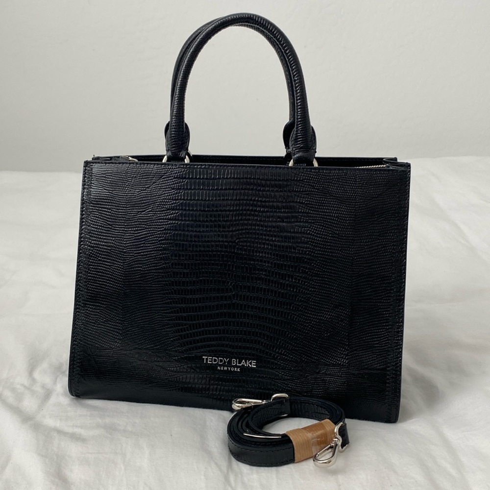 Teddy Blake Bella Black Top Handle Satchel by Buti Italy